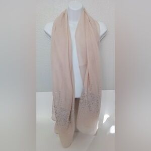 NEW BEIGE SEQUIN ACCENTS LIGHTWEIGHT SCARF